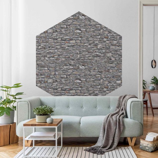 papel de parede imitando pedrinhas Natural Stone Wallpaper Old Stone Wall