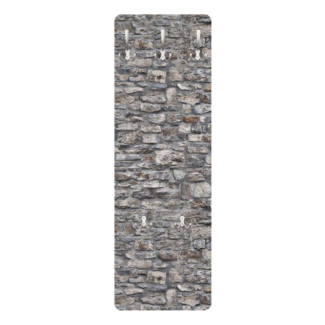 Cabides de parede em cinza Natural Stone Wallpaper Old Stone Wall