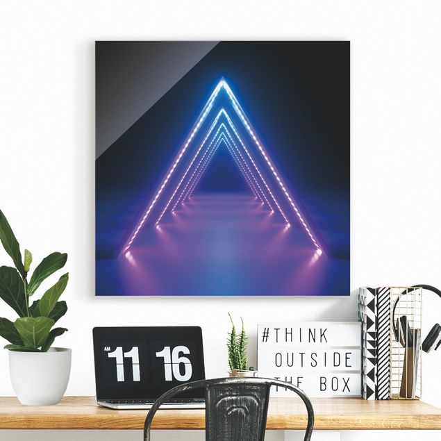 quadro em 3d Neon Triangle