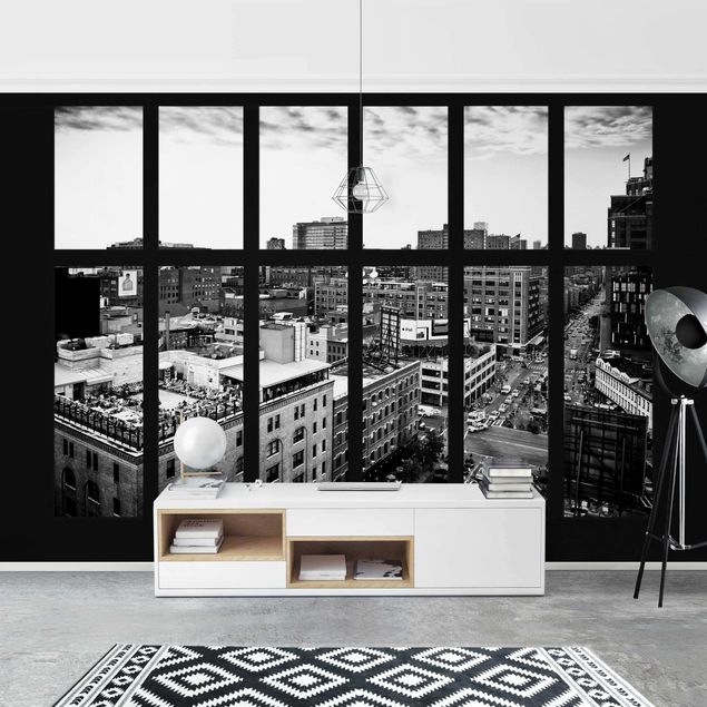 decoraçao cozinha New York Window View Black And White