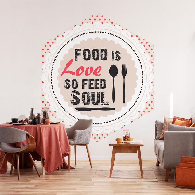 papel de parede moderno para sala No.KA27 Food Is Love