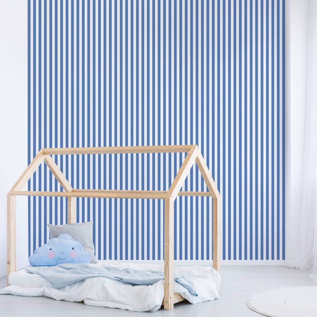 decoração quarto bebé No.YK44 Strips Blue White