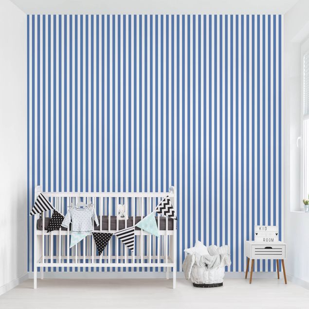 papel de parede para quarto de casal moderno No.YK44 Strips Blue White