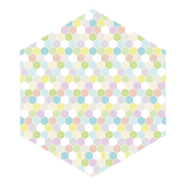 murais de parede No.YK52 Hexagon Pastel