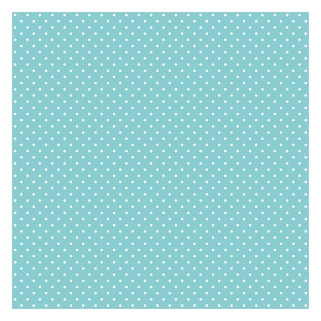 Papel de parede azul turquesa No.YK55 White Dots On Turquoise