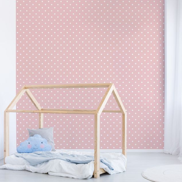 Decoração para quarto infantil No.YK57 White Dots On Light Pink