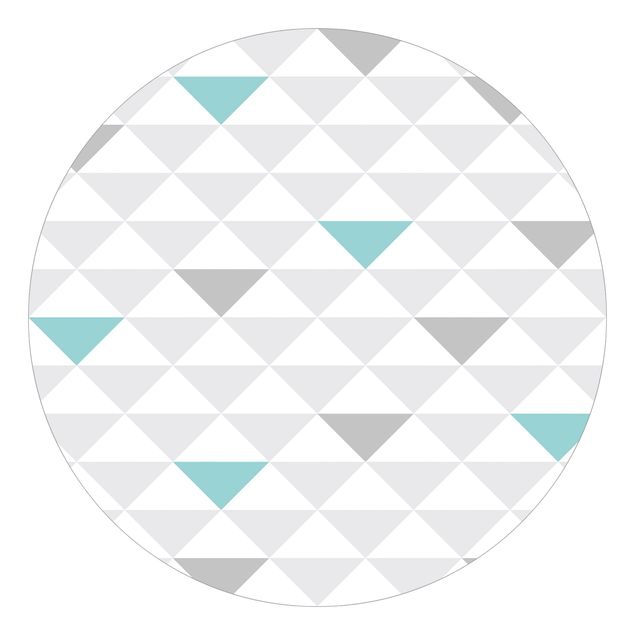 papel de parede para quarto de casal moderno No.YK64 Triangles Grey White Turquoise