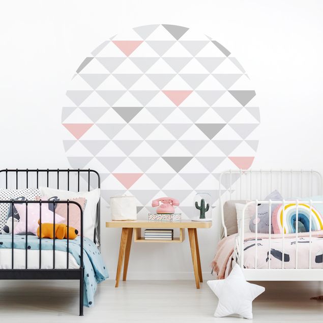 decoração para quartos infantis No.YK65 Triangles Grey White Pink