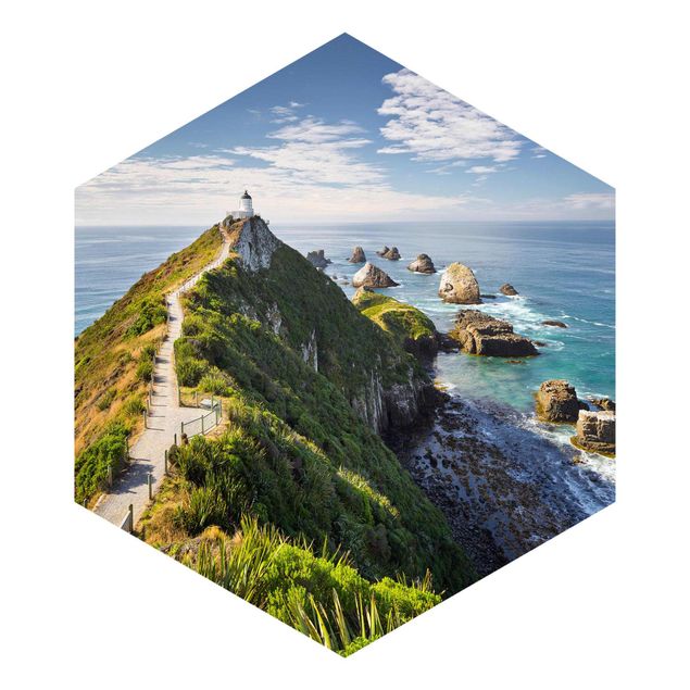 paisagens naturais papel de parede Nugget Point Lighthouse And Sea New Zealand