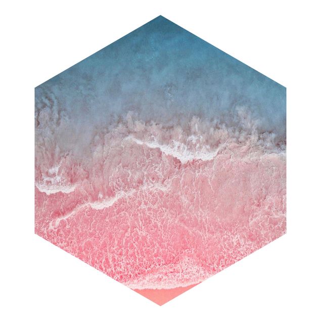 Papel de parede hexagonal Ocean In Pink