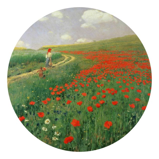 papel de parede para quarto de casal moderno Pál Szinyei-Merse - Summer Landscape With A Blossoming Poppy