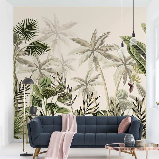 Papel de parede com flores Palm Trees In The Jungle