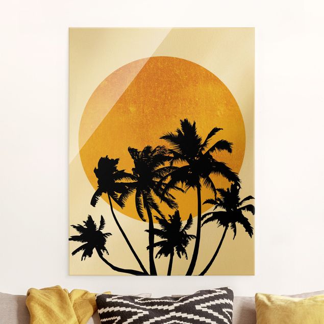decoraçao cozinha Palm Trees In Front Of Golden Sun