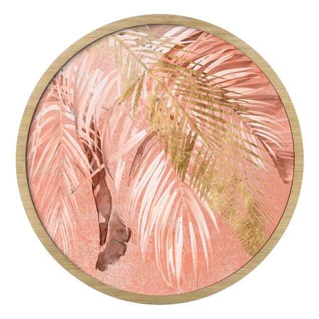 decoração quadros Palm Fronds In Pink And Gold II