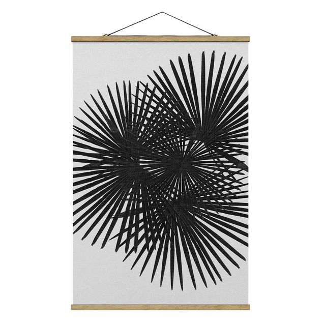 Quadros famosos Palm Leaves In Black And White
