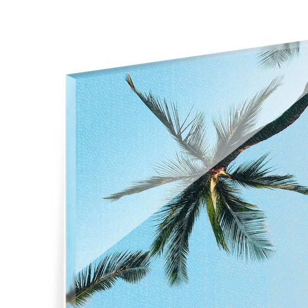 quadro azul Gigantic Palm Trees In The Sky