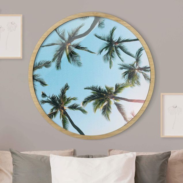 quadro com paisagens Gigantic Palm Trees In The Sky