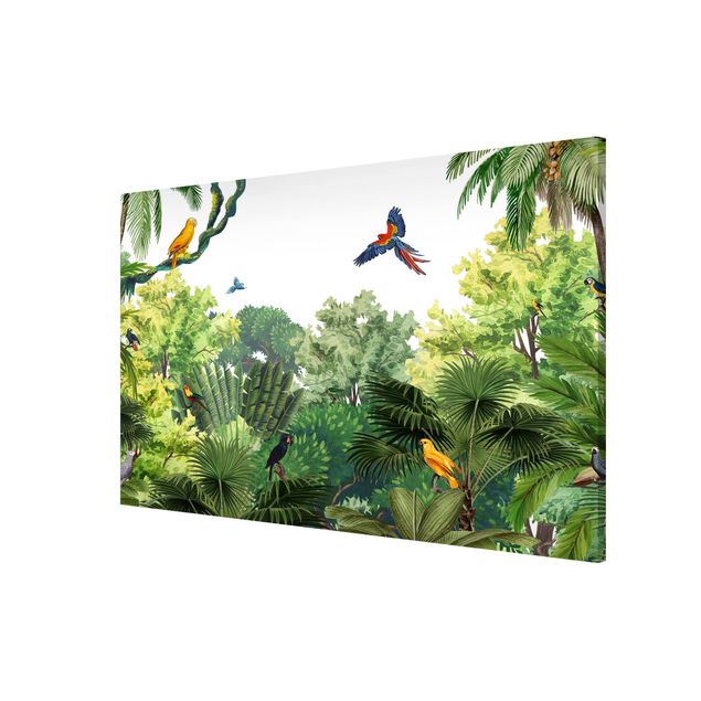 quadros de paisagens Papageienparade im Dschungel