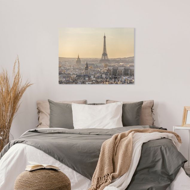 Telas decorativas cidades e paisagens urbanas Paris at Dawn