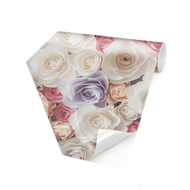 papel de parede floral Pastel Paper Art Roses