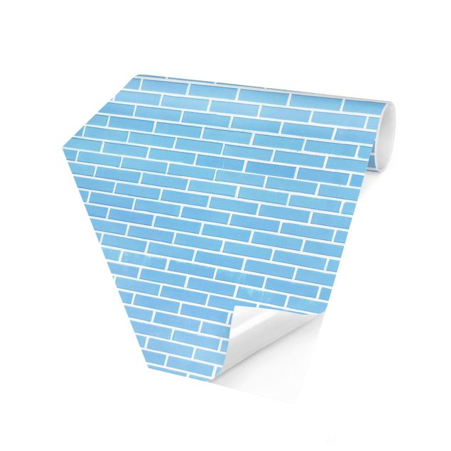 Papel de parede industrial Pastel Blue Brick Wall