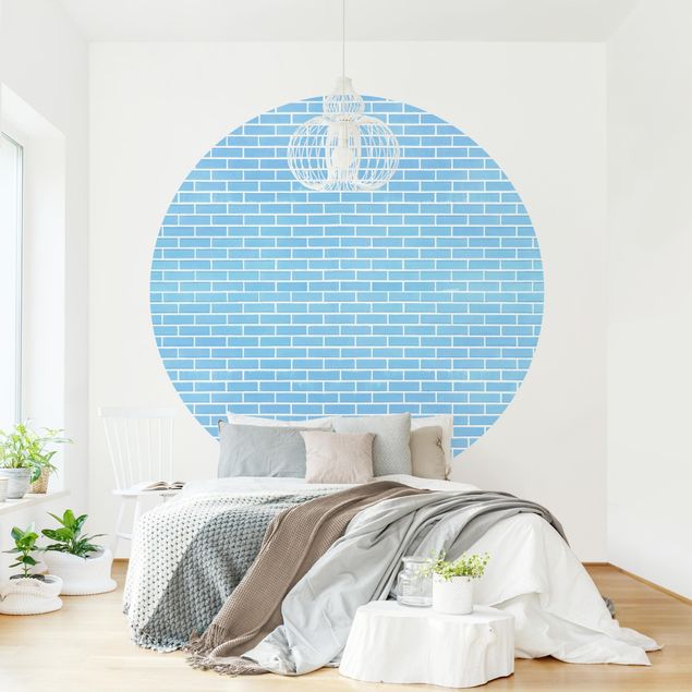 papel de parede moderno Pastel Blue Brick Wall