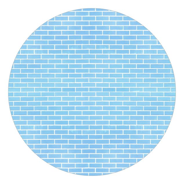 Papel de parede azul Pastel Blue Brick Wall