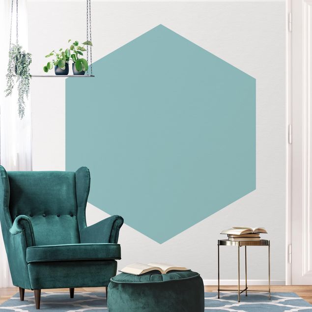 Papel de parede hexagonal Pastel Turquoise