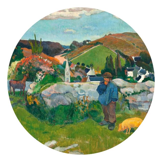 Papel de parede montanhas Paul Gauguin - The Swineherd
