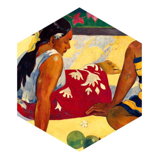 Papel de parede vermelho Paul Gauguin - Tahitian Women