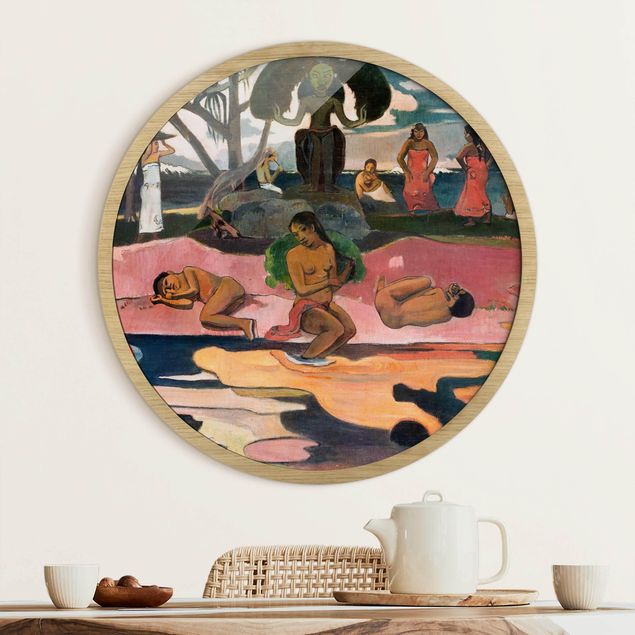 Quadros com moldura praia Paul Gauguin - Day of the God