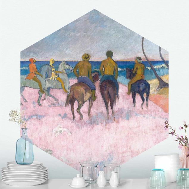 papéis de parede cavalo Paul Gauguin - Riders On The Beach