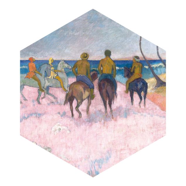 Papel de parede hexagonal Paul Gauguin - Riders On The Beach