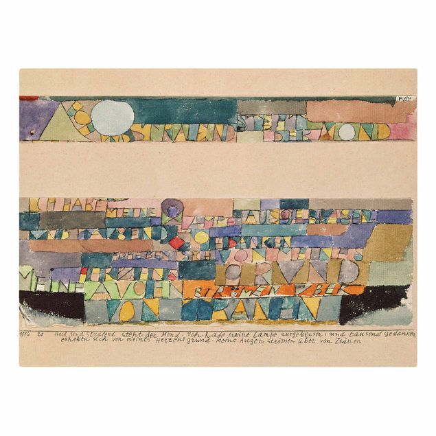 Telas decorativas réplicas de quadros famosos Paul Klee - The Moon