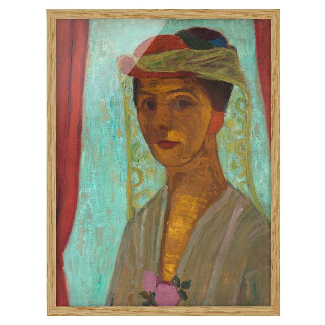 Quadros cidades Paula Modersohn-Becker - Self-Portrait with a Hat and Veil