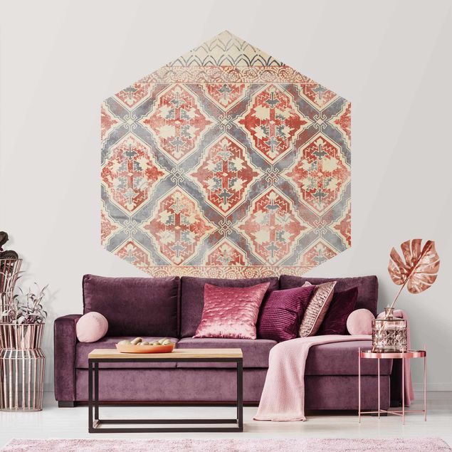 papel de parede floral vintage Persian Vintage Pattern In Indigo II