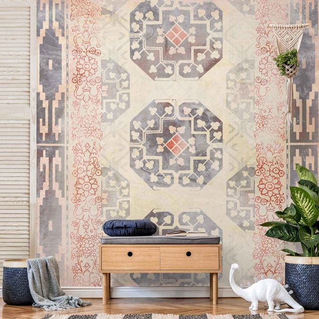 papel de parede moderno para sala Persian Vintage Pattern In Indigo IV