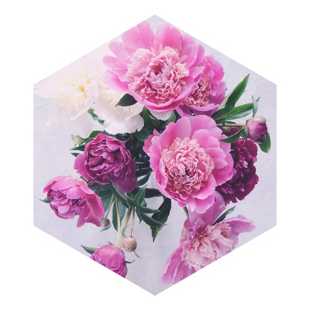 papel parede rosa Peonies Shabby Pink White