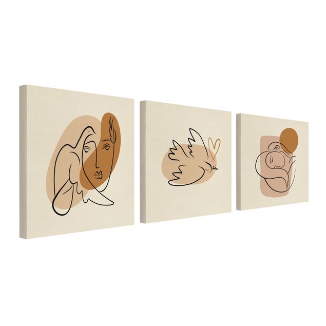 Telas decorativas Picasso Interpretation - Daydreaming And Dove Of Peace