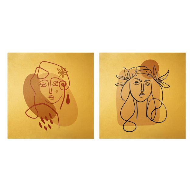 quadros em tela Picasso Interpretation - Two Muses