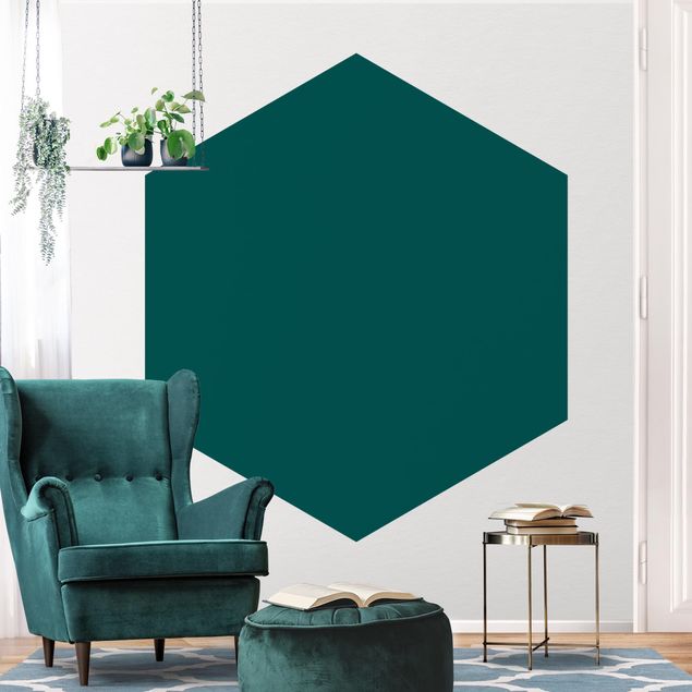 Papel de parede hexagonal Pine Green