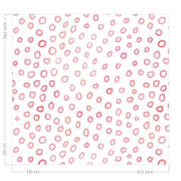 Cortinados estampados Pink Watercolour Dots