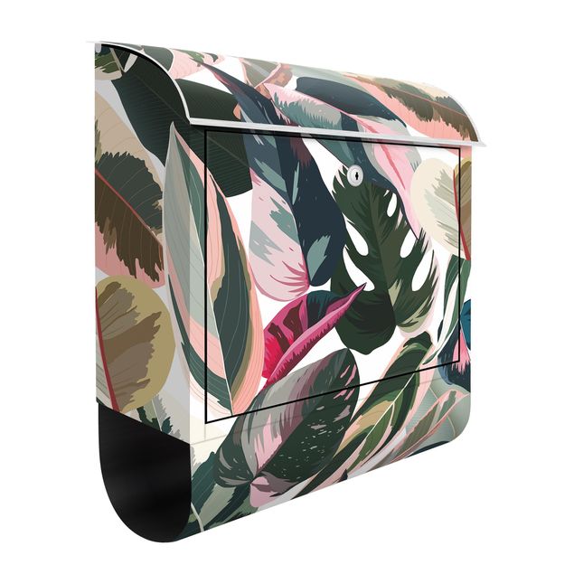 Caixas de correio flores Pink Tropical Pattern XXL