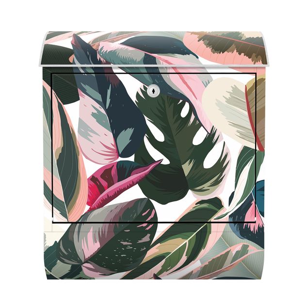 caixa correio verde Pink Tropical Pattern XXL