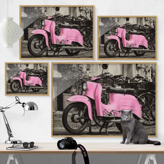quadro com moldura Pink Scooter