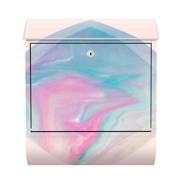 caixa de correio para muro Pink Water Marble