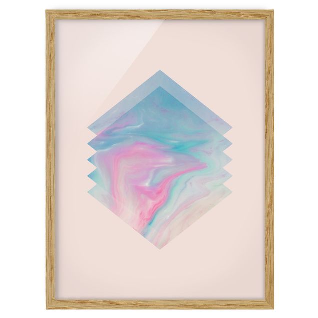quadros modernos para quarto de casal Pink Water Marble