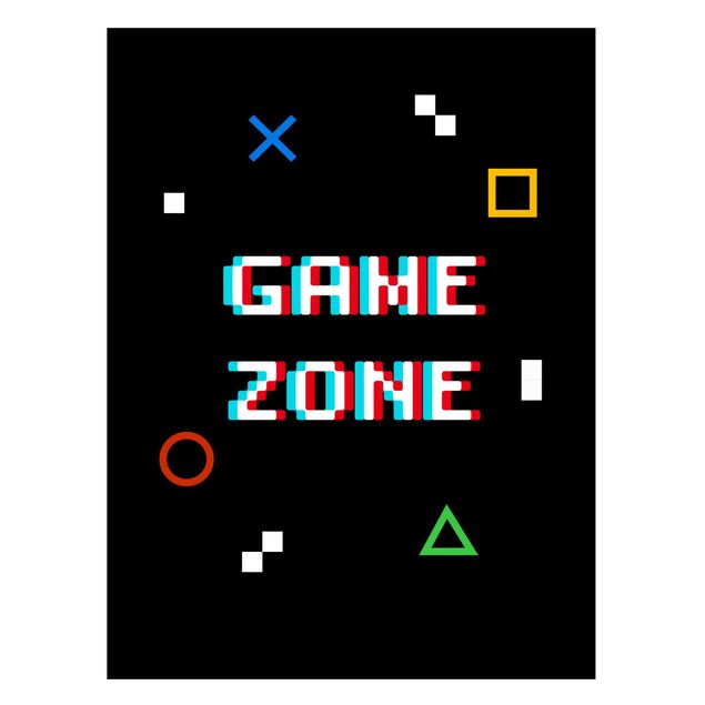 Quadros com frases Pixel Text Game Zone