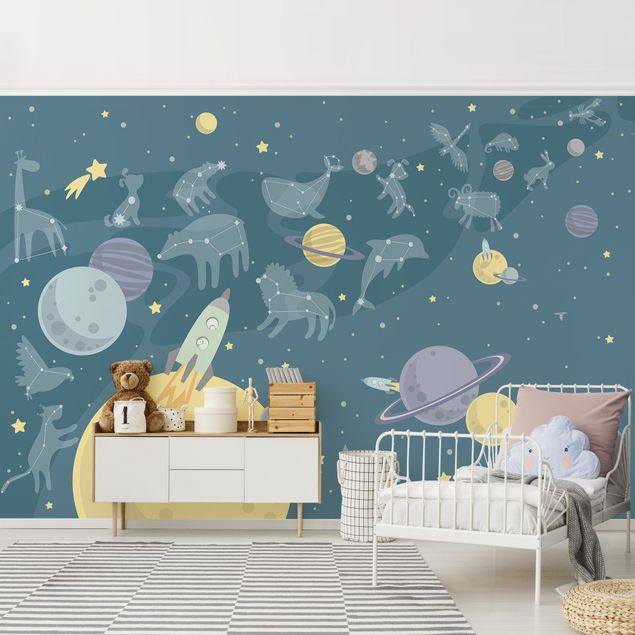 Papel de parede zen Planets With Zodiac And Missiles