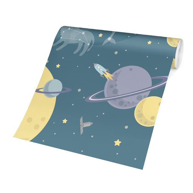 papéis de parede de animais Planets With Zodiac And Missiles